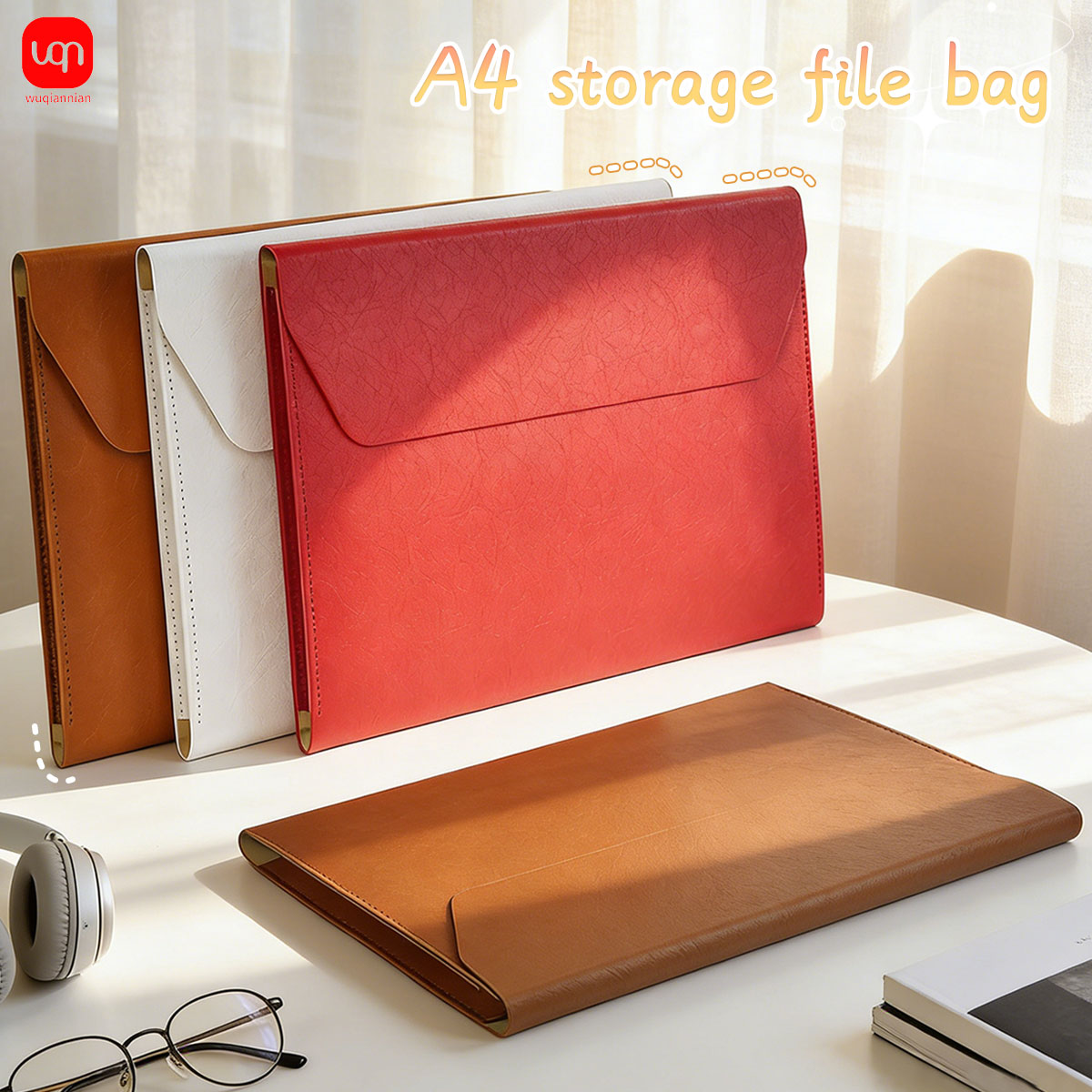 Stationery Supplies Business - WQN-1PC A4 leather business document bag