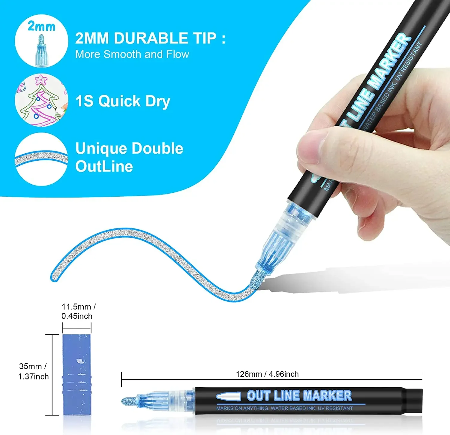 36 Color Double Line Outline A - Highlighter Set Pastel recensione e prezzo