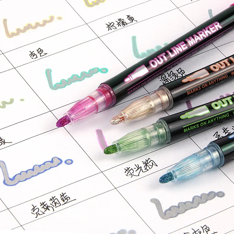 36 Color Double Line Outline A - Highlighter Set Pastel recensione e prezzo