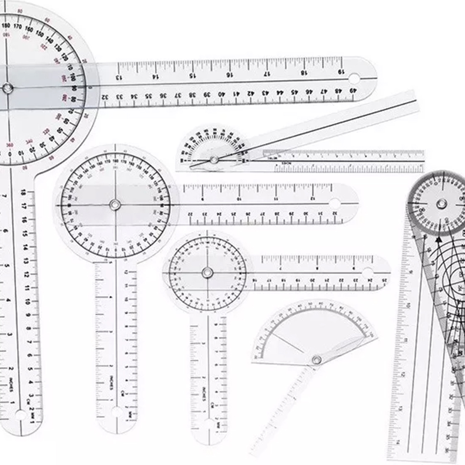 Angle Ruler  Goniometer Set PV - Ruler Set Transparent recensione e prezzo