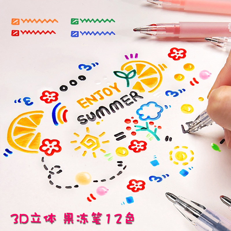 3D Three-dimensional Jelly Pen - Gel Ink Pen Set recensione e prezzo