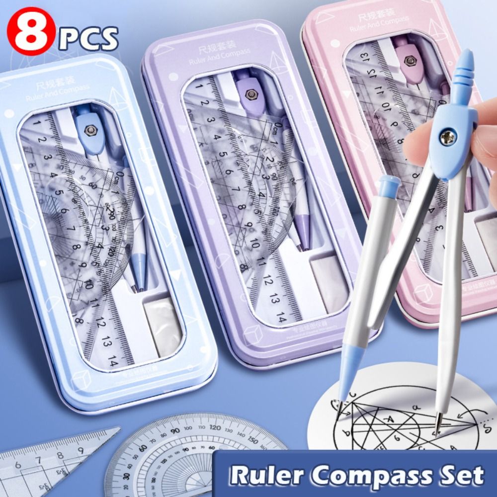 8PCS/Set Plastic Ruler Compass - Ruler Set Transparent recensione e prezzo