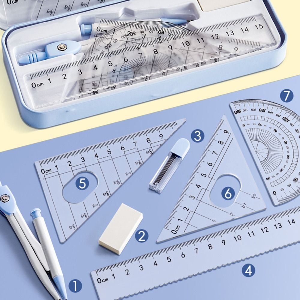 8PCS/Set Plastic Ruler Compass - Ruler Set Transparent recensione e prezzo