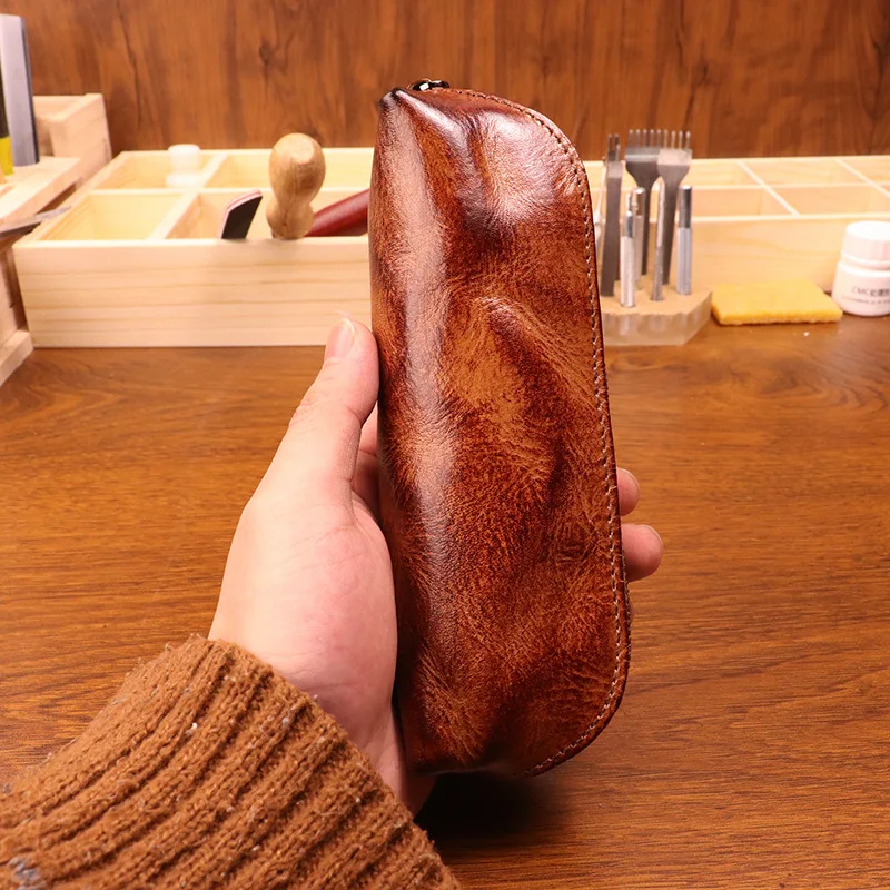Cowhide pen bag for men vintag - Tan Stationery & Office Supply recensione e prezzo