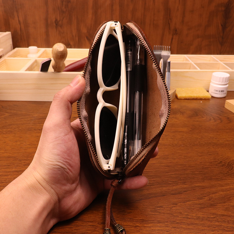 Cowhide pen bag for men vintag - Tan Stationery & Office Supply recensione e prezzo