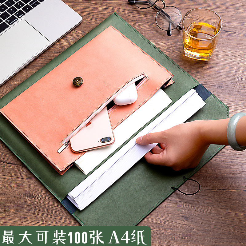 Leather File Bag A4 Paper File - Portfolio Folder Zip recensione e prezzo