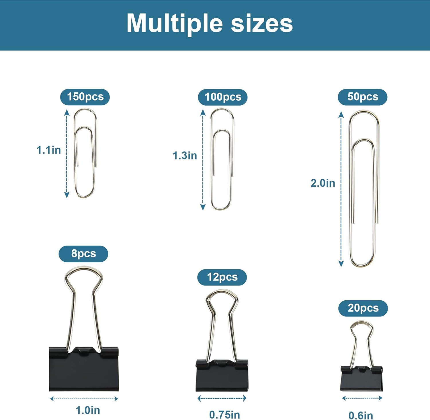 340pcs Binder Clips & Paper Cl - Binder Clip Assorted recensione e prezzo