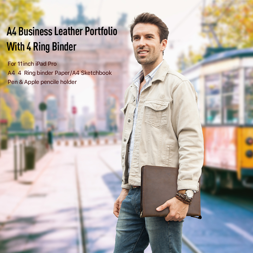 Luxury Retro A4 Cowhide Busine - Portfolio Folder Zip recensione e prezzo