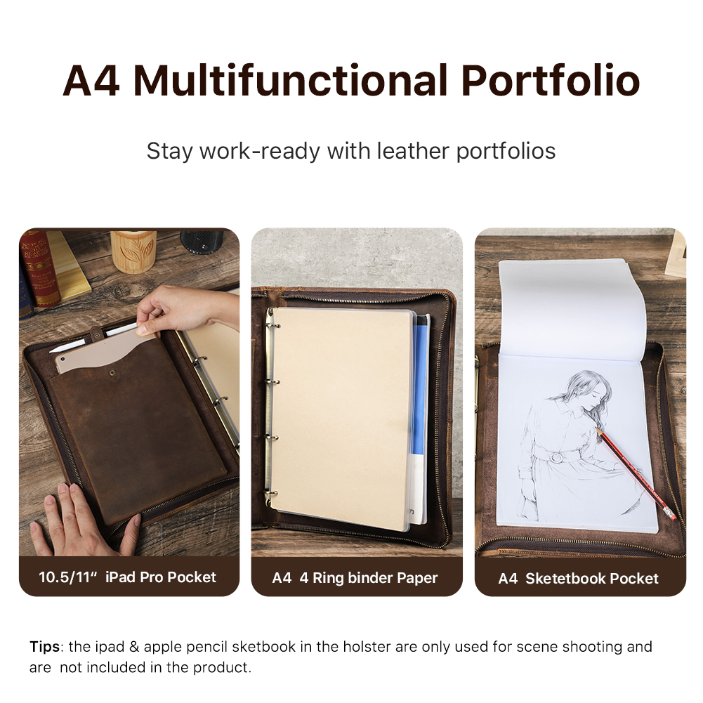 Luxury Retro A4 Cowhide Busine - Portfolio Folder Zip recensione e prezzo