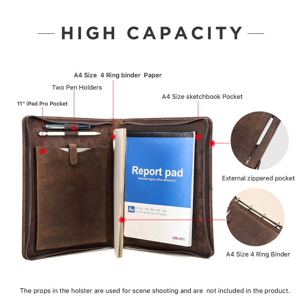 Luxury Retro A4 Cowhide Busine - Portfolio Folder Zip recensione e prezzo
