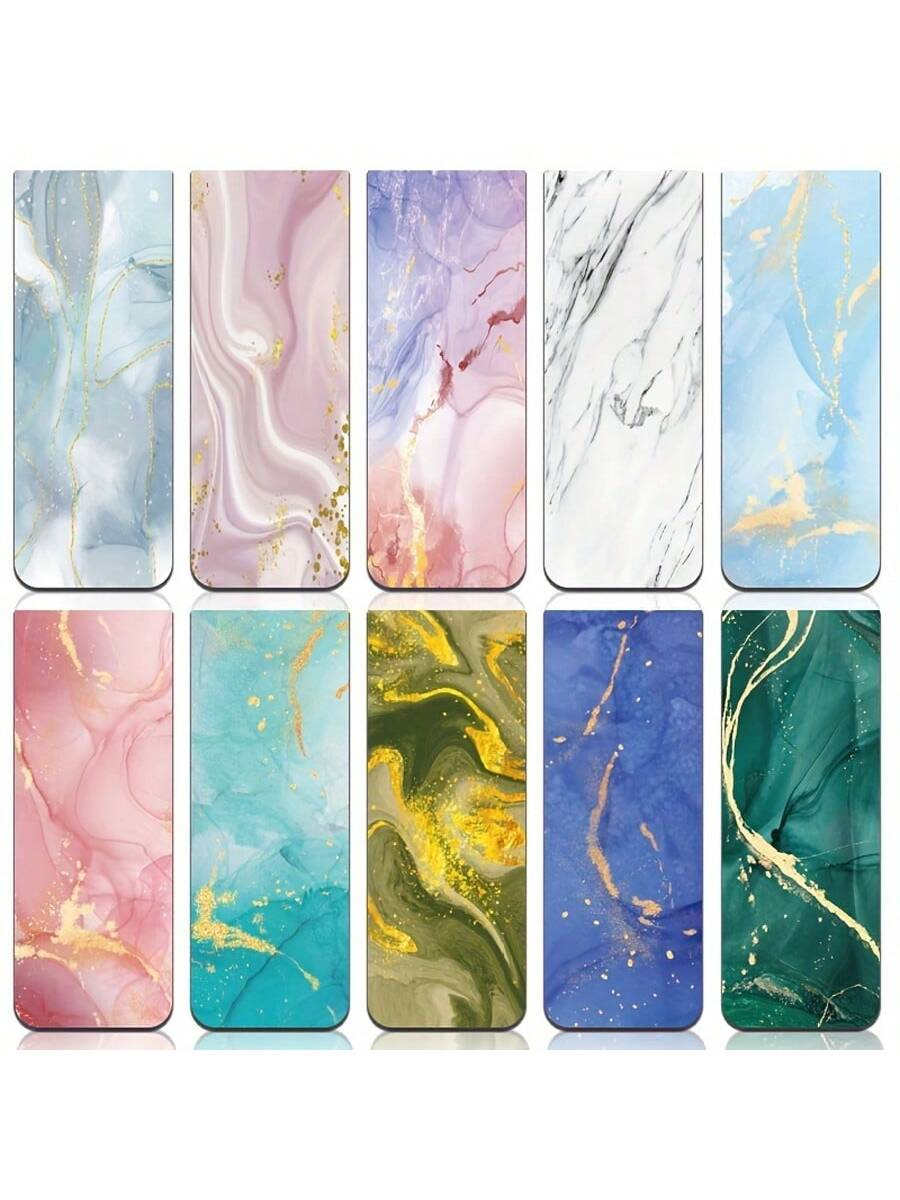 10pcs Assorted Marble Design M - Bookmark Magnetic Clip recensione e prezzo