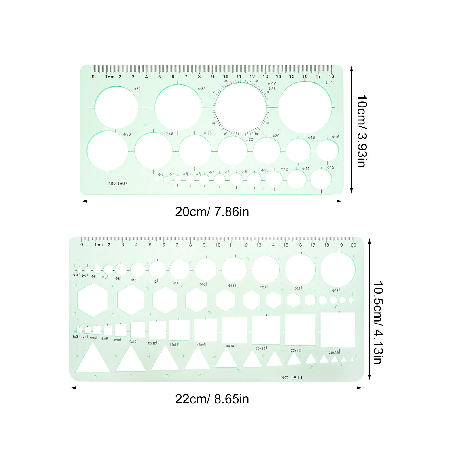 2Pcs Transparent Drawing Templ - Ruler Set Transparent recensione e prezzo