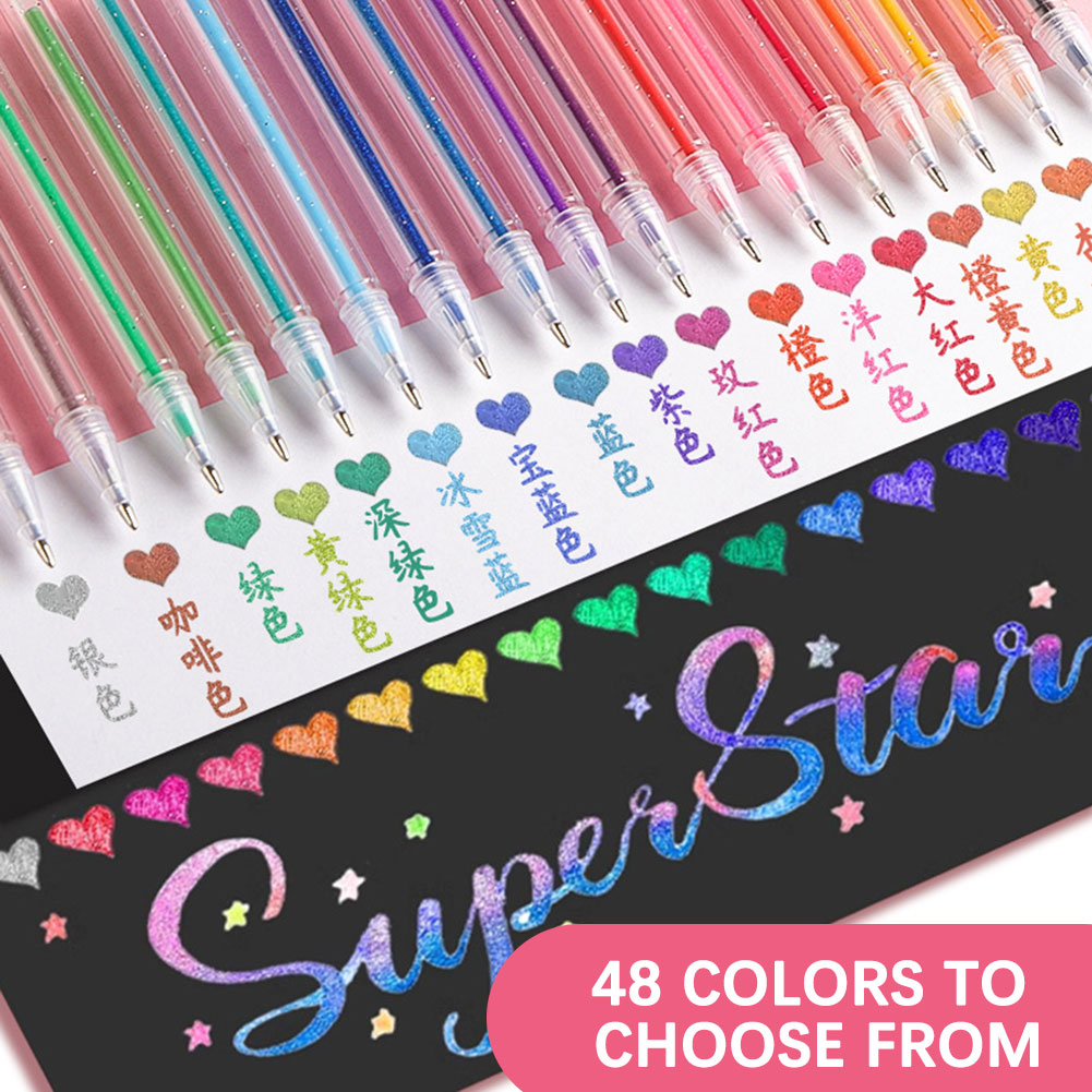 Glitter Gel Pen Set,8-48 Color - Gel Ink Pen Set recensione e prezzo