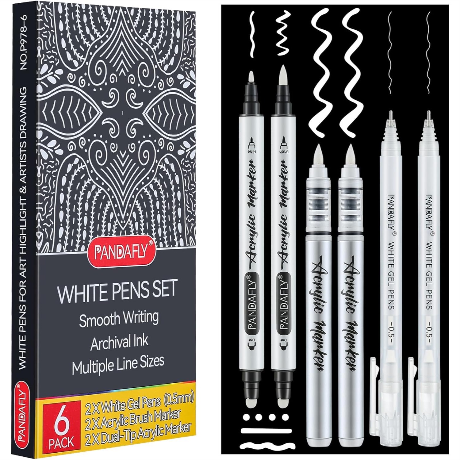 White Ink Pens Set 0.5mm Fine  - Gel Ink Pen Set recensione e prezzo