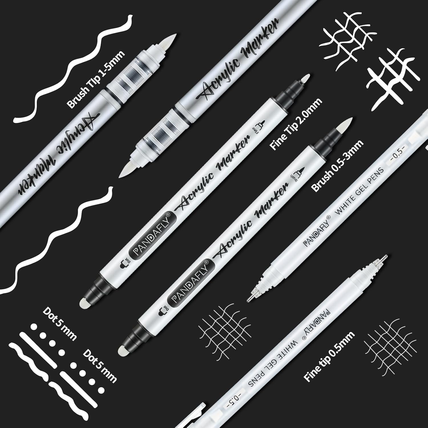 White Ink Pens Set 0.5mm Fine  - Gel Ink Pen Set recensione e prezzo