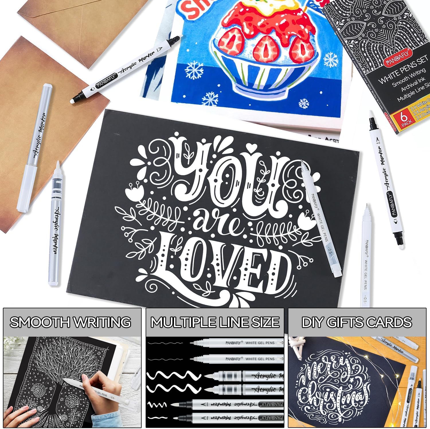 White Ink Pens Set 0.5mm Fine  - Gel Ink Pen Set recensione e prezzo