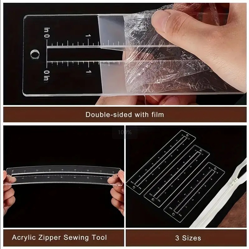 3pcs Acrylic Zipper Template S - Ruler Set Transparent recensione e prezzo