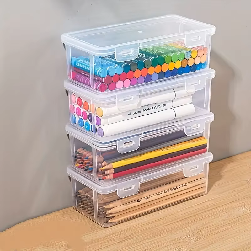 4 large transparent PP storage - Stationery And Office Supply Stores recensione e prezzo