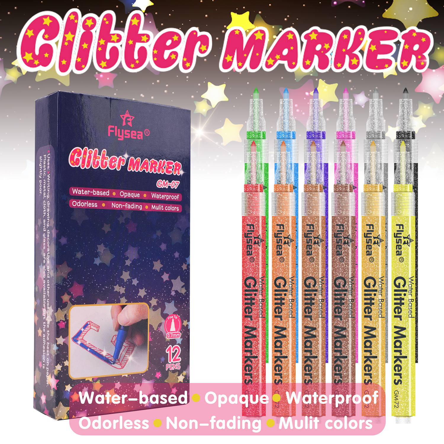 12 PCS Glitter Gel Pen Set wit - Gel Ink Pen Set recensione e prezzo