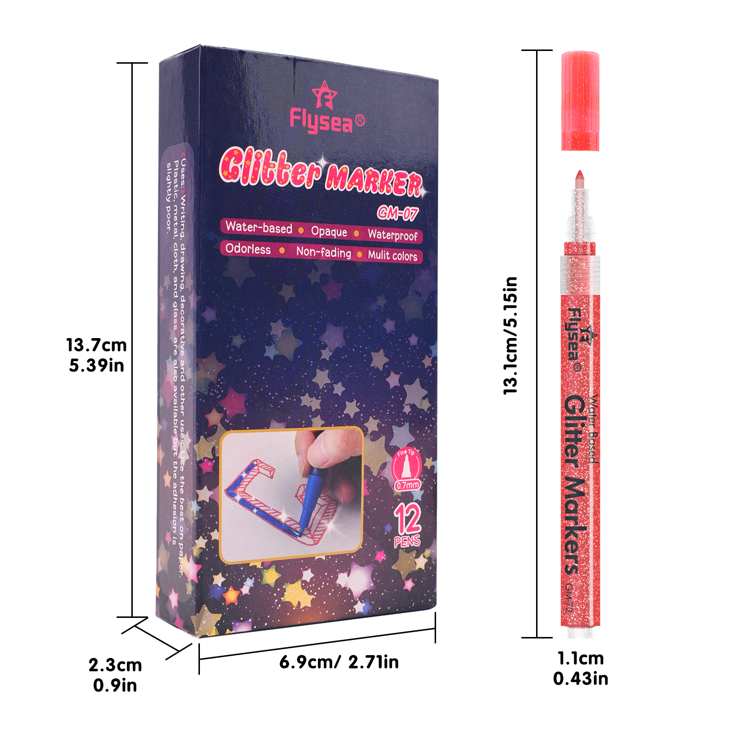 12 PCS Glitter Gel Pen Set wit - Gel Ink Pen Set recensione e prezzo