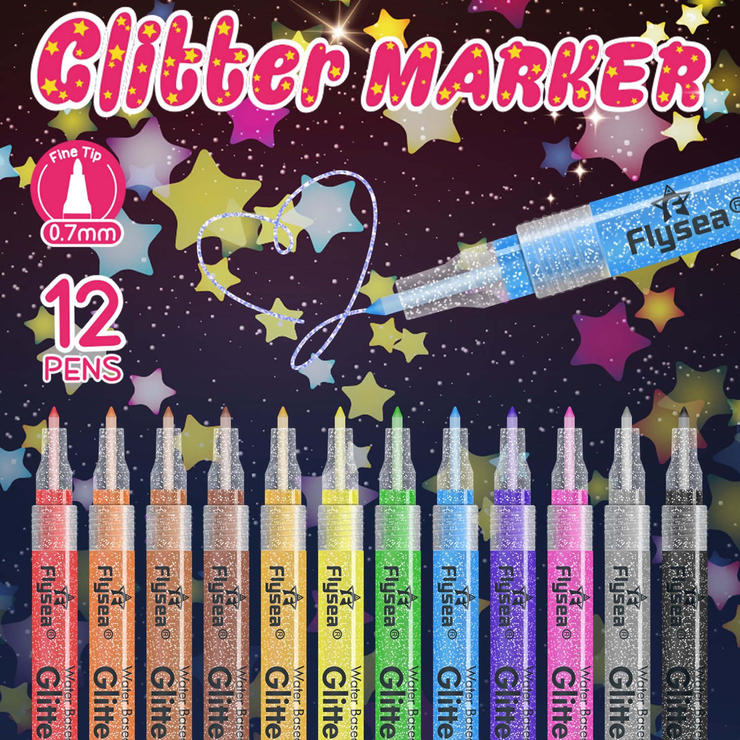12 PCS Glitter Gel Pen Set wit - Gel Ink Pen Set recensione e prezzo