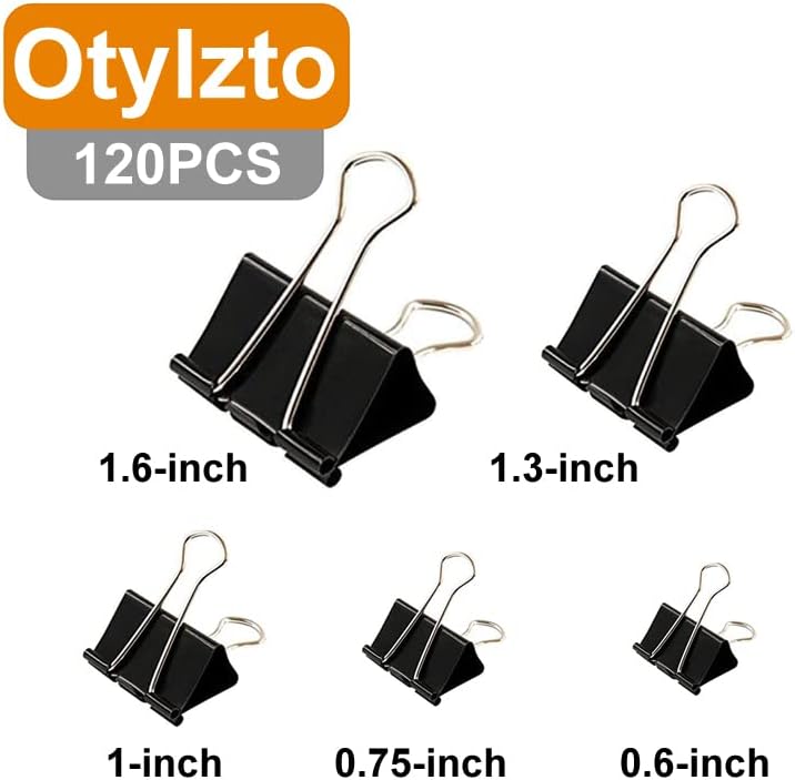 120Pcs Binder Clips Assorted S - Binder Clip Assorted recensione e prezzo