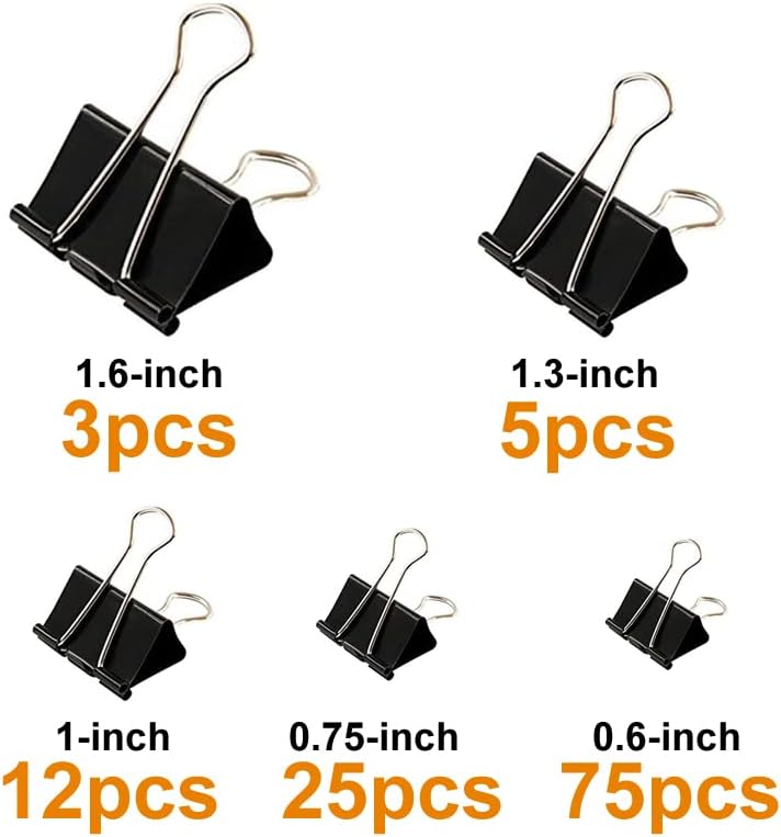120Pcs Binder Clips Assorted S - Binder Clip Assorted recensione e prezzo