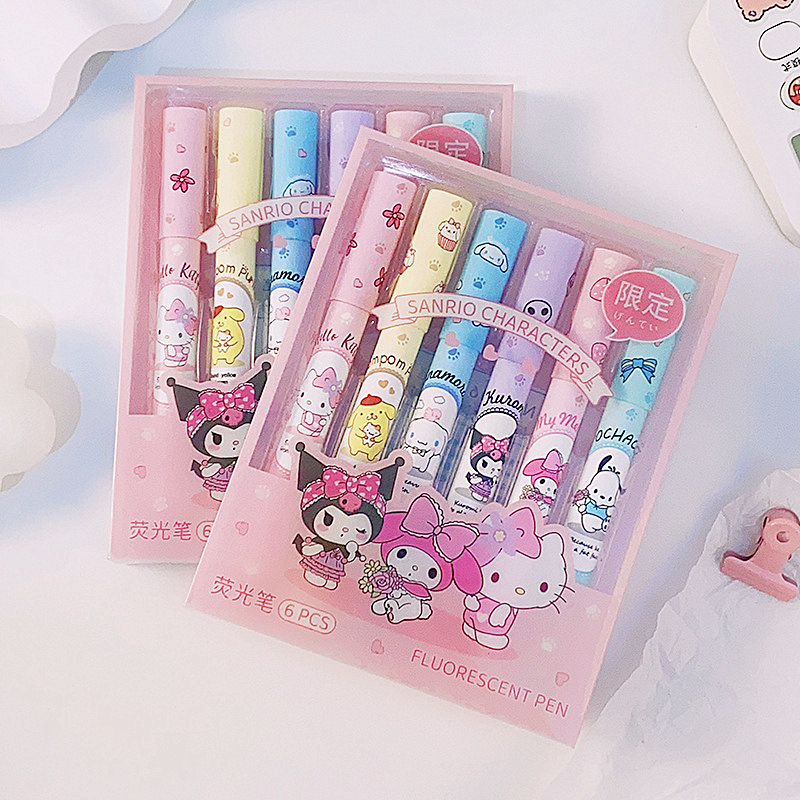 6Pcs Sanrio Hello Kitty Highli - Highlighter Set Pastel recensione e prezzo