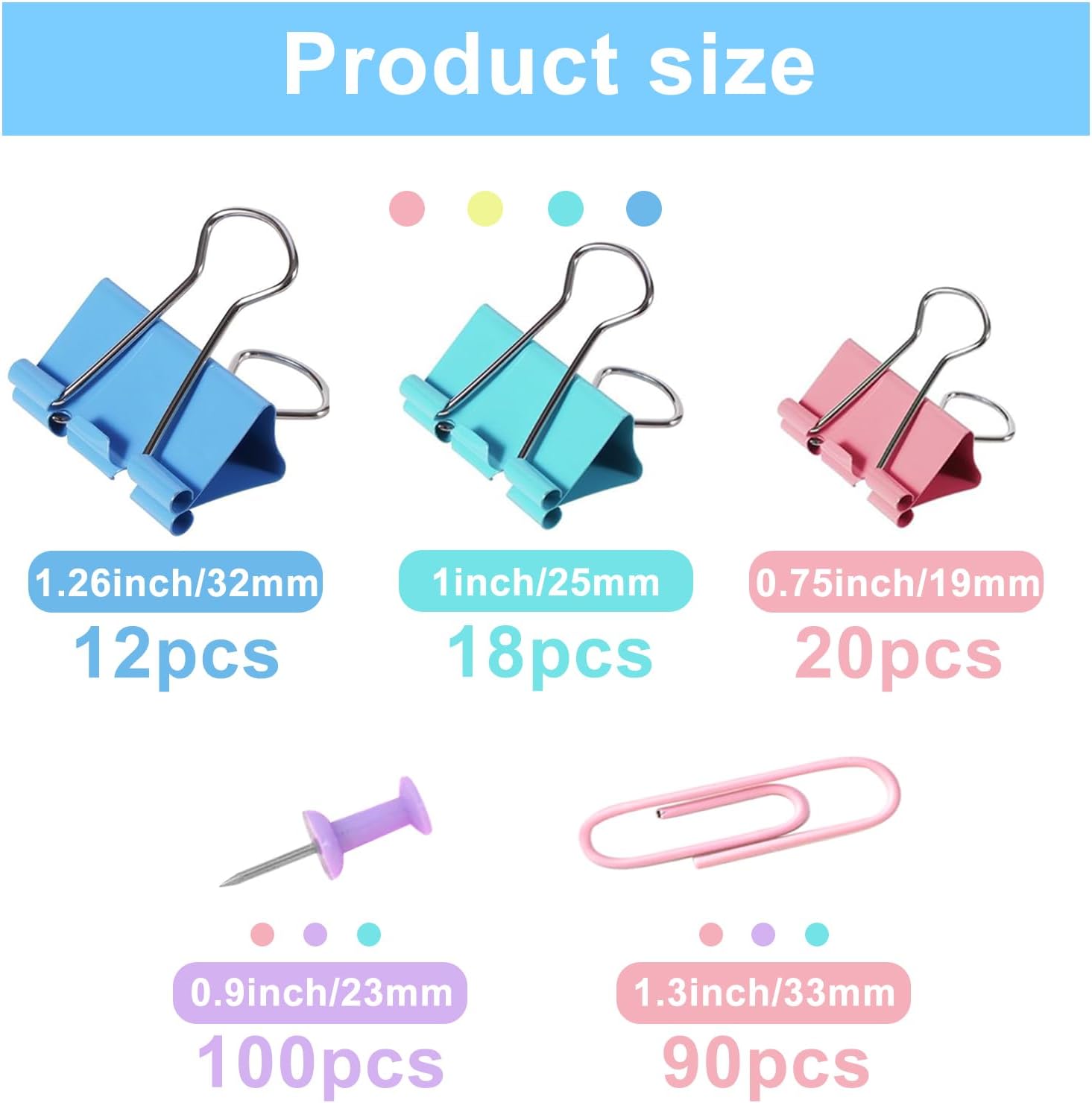 Colored Paper Clips and Binder - Binder Clip Assorted recensione e prezzo