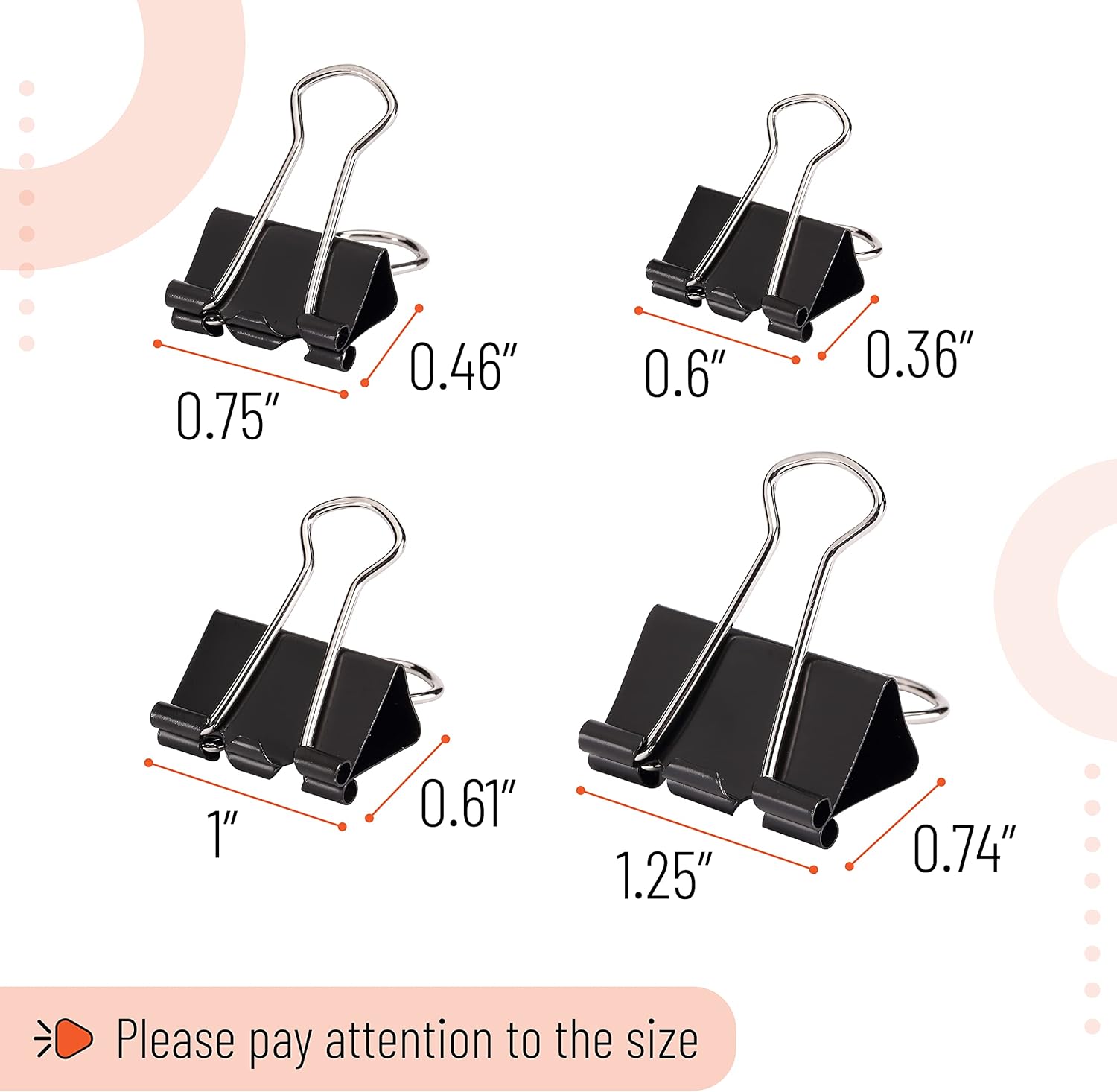 Binder Clips, 100 pcs Assorted - Binder Clip Assorted recensione e prezzo