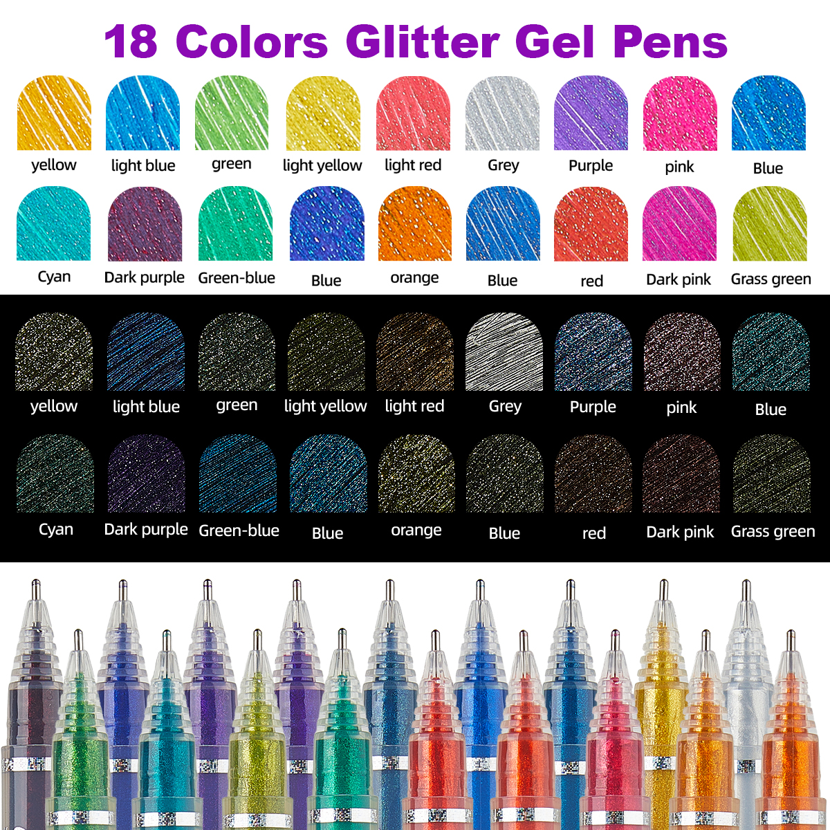 Sparkly Glitter Gel Pens Set 1 - Gel Ink Pen Set recensione e prezzo