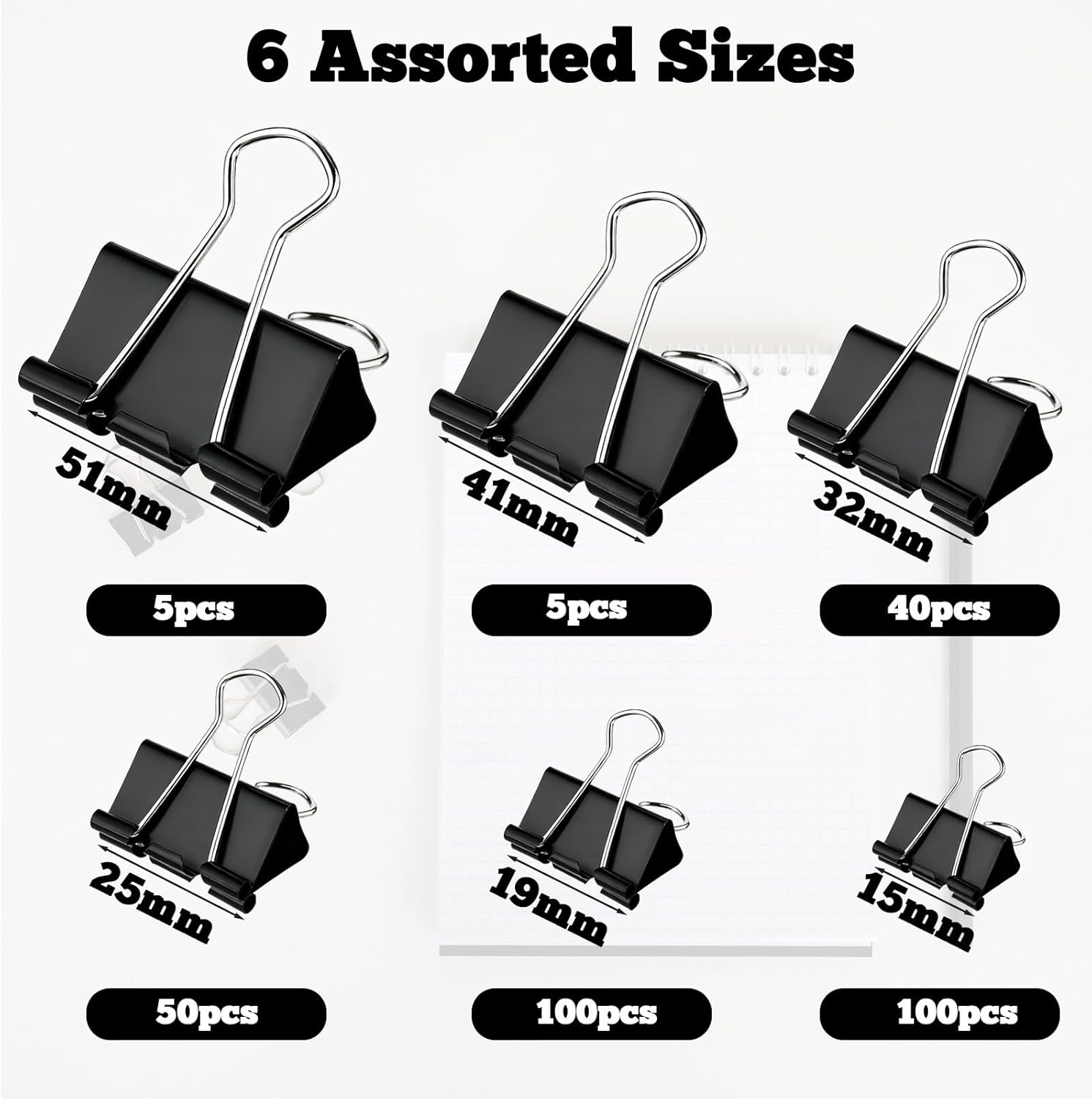 300 Pcs Binder Clips Assorted  - Binder Clip Assorted recensione e prezzo
