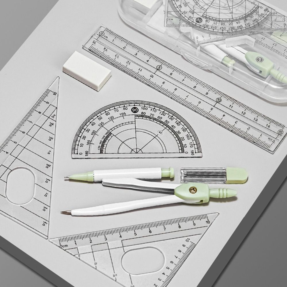 8PCS/Set Plastic Ruler Compass - Ruler Set Transparent recensione e prezzo