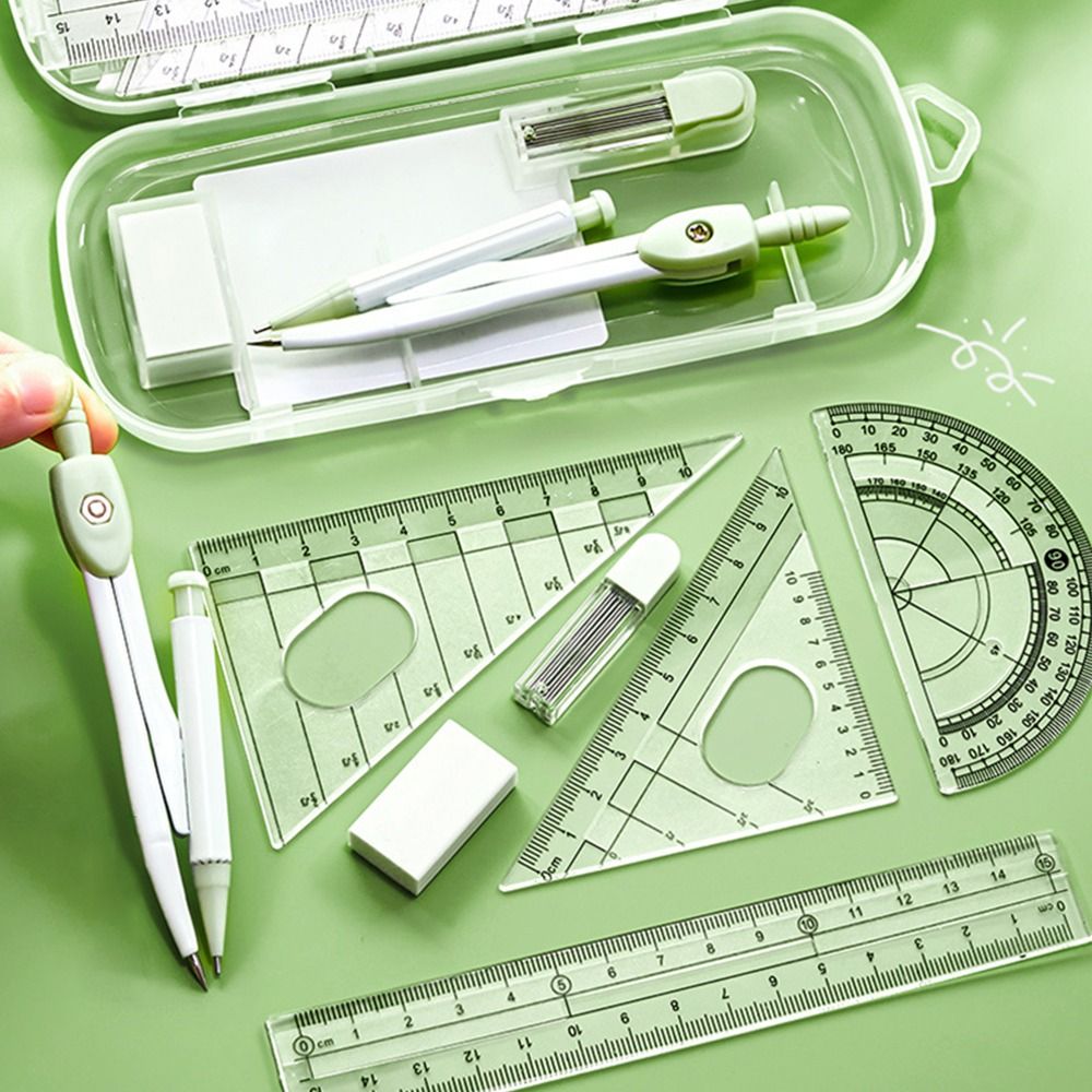8PCS/Set Plastic Ruler Compass - Ruler Set Transparent recensione e prezzo