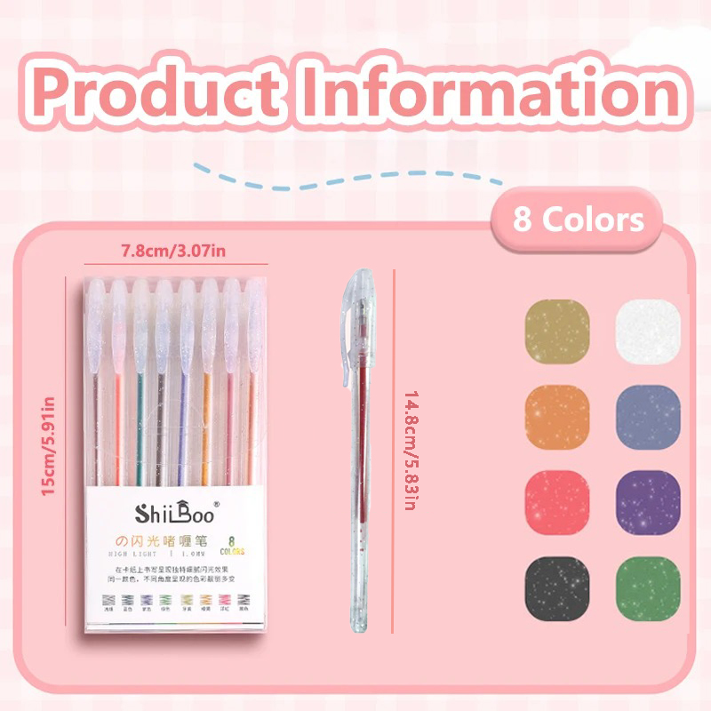 8-60 Colors Glitter Gel Pen Se - Gel Ink Pen Set recensione e prezzo