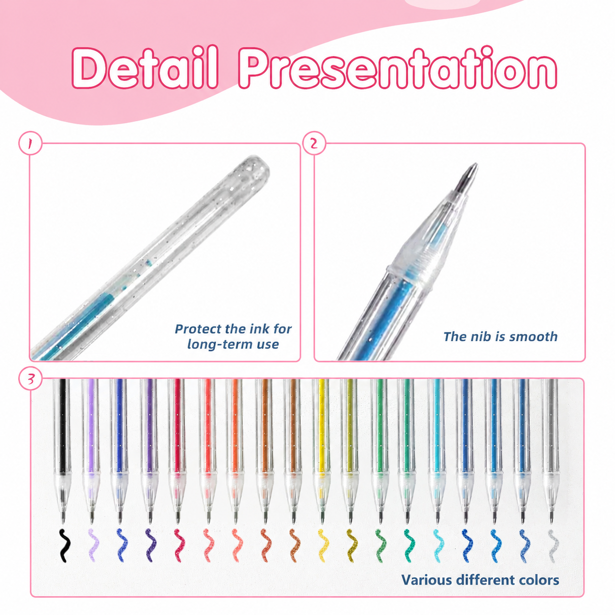 8-60 Colors Glitter Gel Pen Se - Gel Ink Pen Set recensione e prezzo