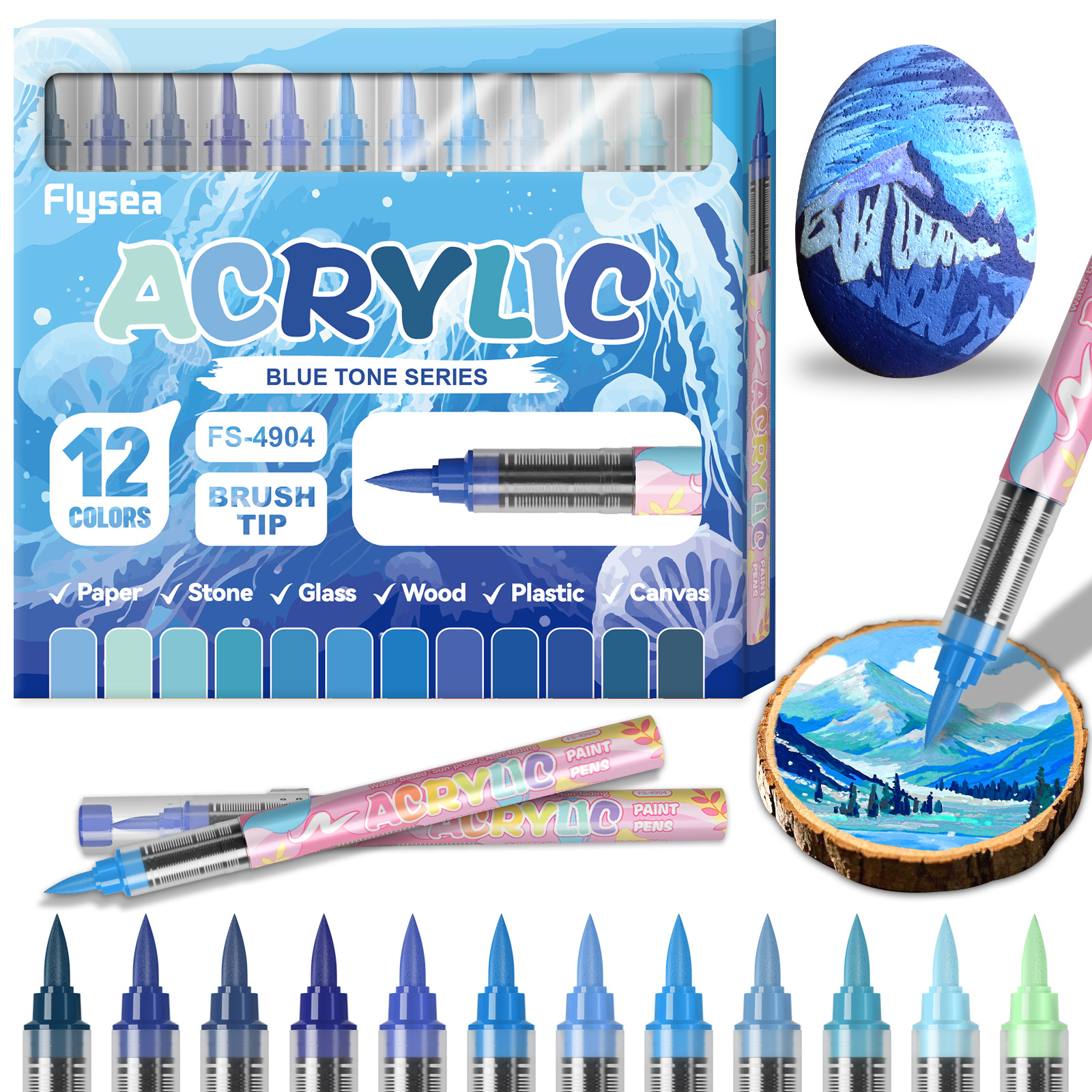 12 Colors Cold Tone Acrylic Pa - Highlighter Set Pastel recensione e prezzo