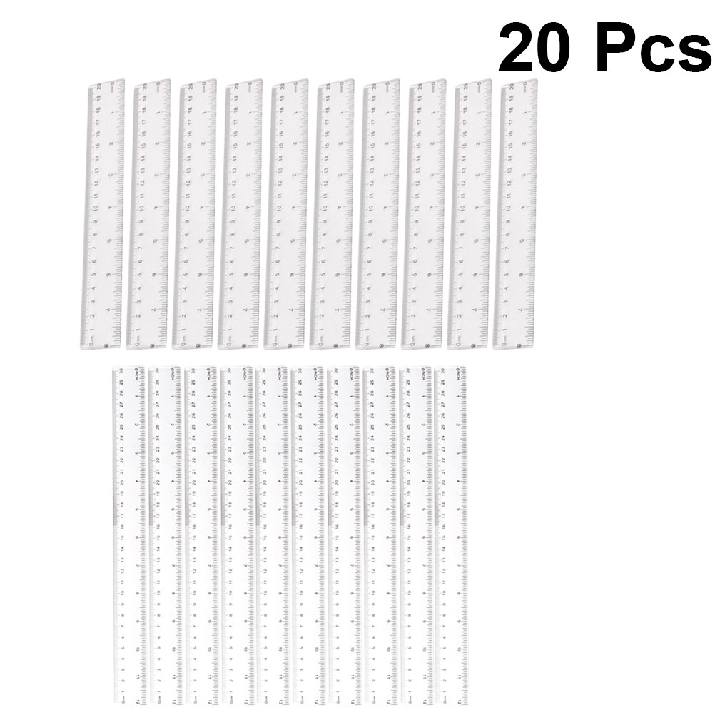 20Pcs Premium Plastic Ruler Se - Ruler Set Transparent recensione e prezzo