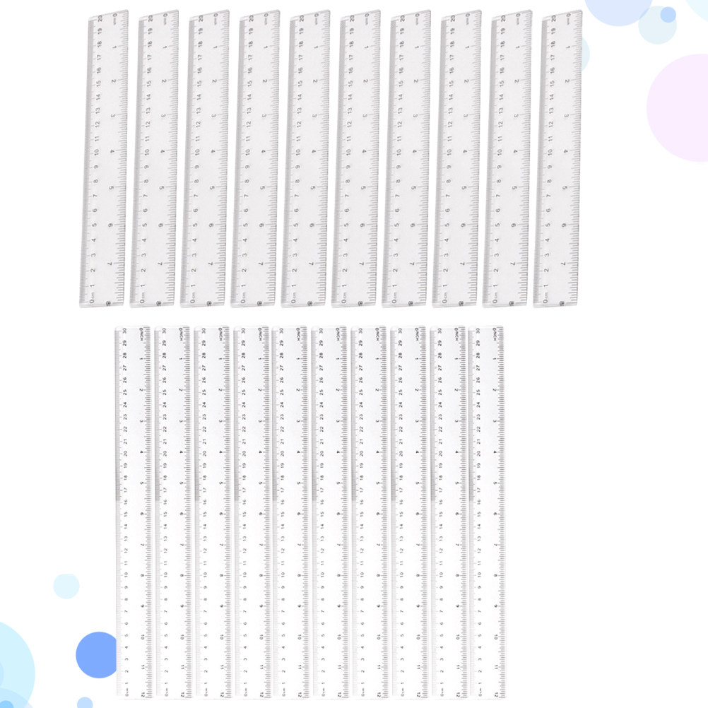 20Pcs Premium Plastic Ruler Se - Ruler Set Transparent recensione e prezzo