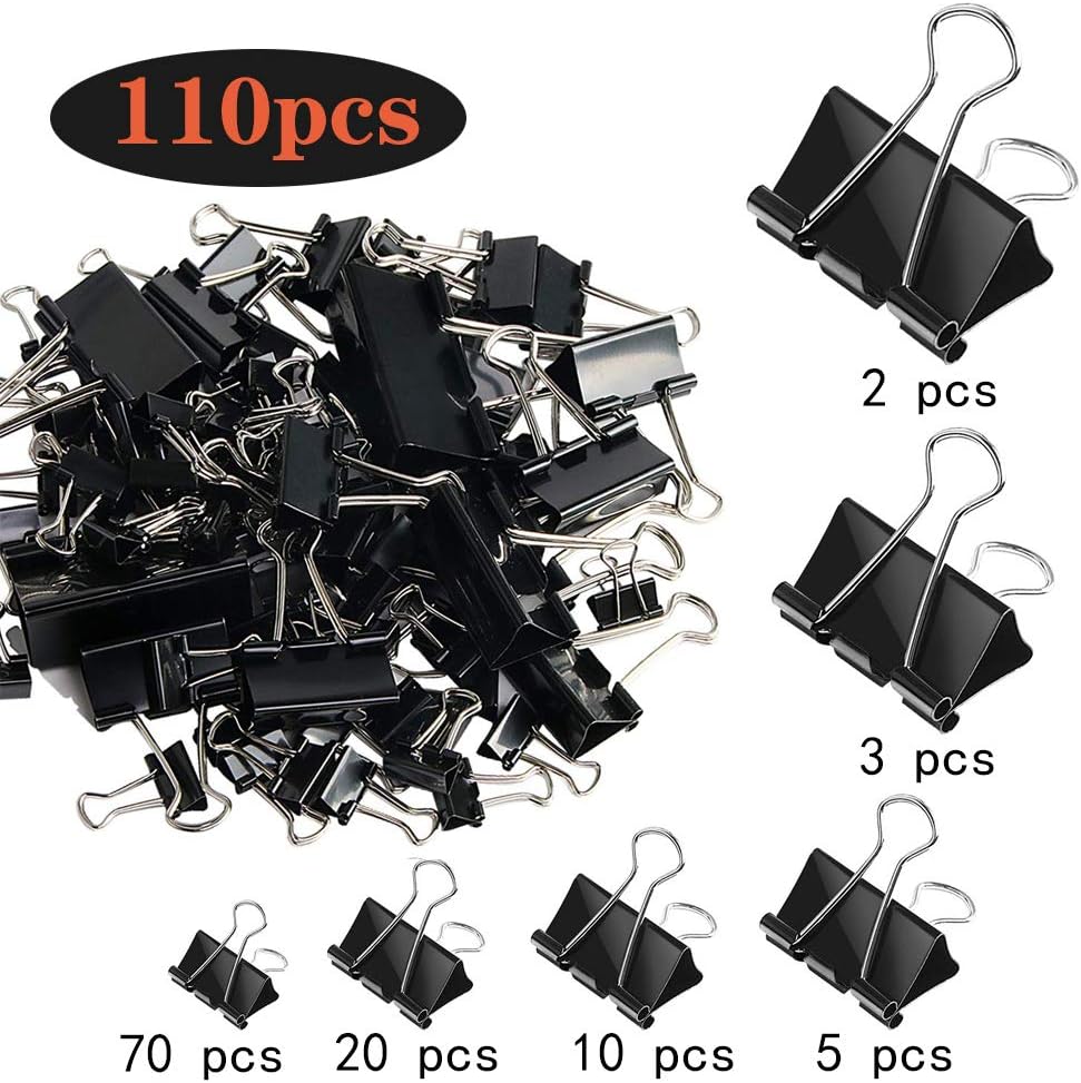 110 PCS Binder Clips Assorted  - Binder Clip Assorted recensione e prezzo