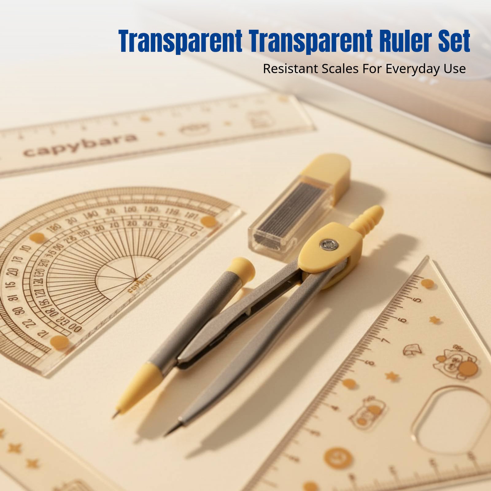 Ruler Set for Students, Cartoo - Ruler Set Transparent recensione e prezzo