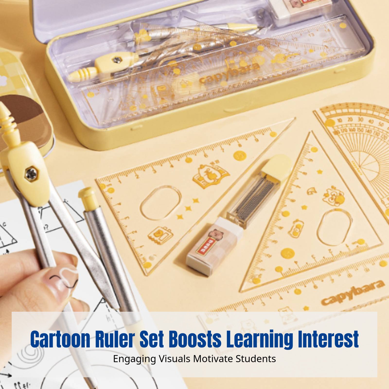 Ruler Set for Students, Cartoo - Ruler Set Transparent recensione e prezzo